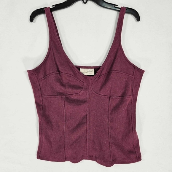 Universal Thread Burgundy Ribbed Tank Top - Picture 2 of 6